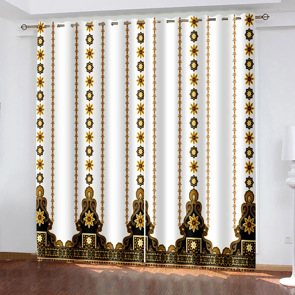 Эфиопские оконные шторы с геометрическим дизайном и изображением Кинг-лица для