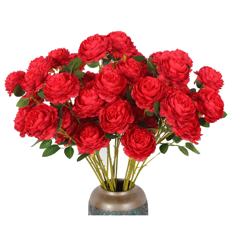 

Букет роз для рождественской вечеринки, искусственный Шелковый цветок, пыльный розовый, красный, фотография, подарок, Осенний цвет