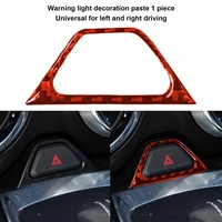 panel trim carbon fiber red interior warning light button cover trim for chevrolet camaro 2017 2019 car decorative stickers