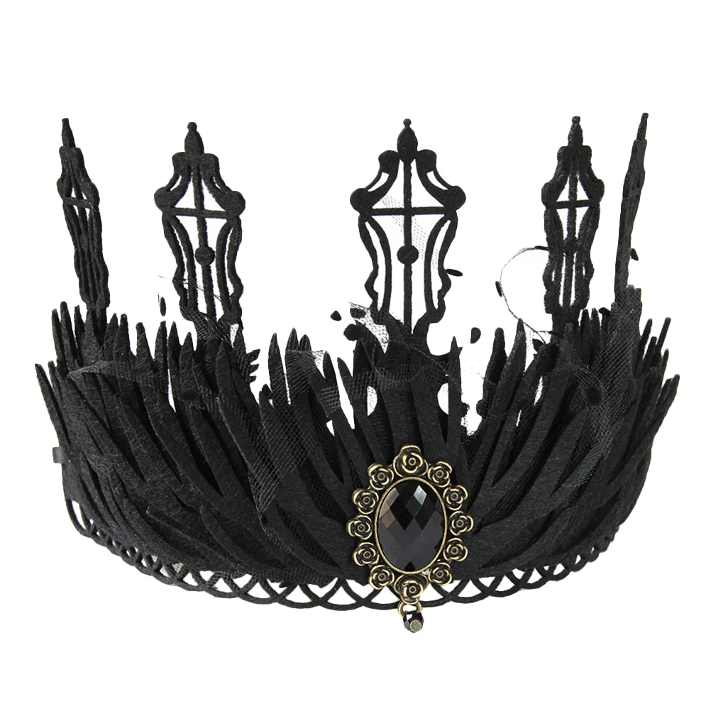 

Black Fancy Dress Women Crown Costume Party Tiara Headband Wedding Hairband Accessories Vintage Women's