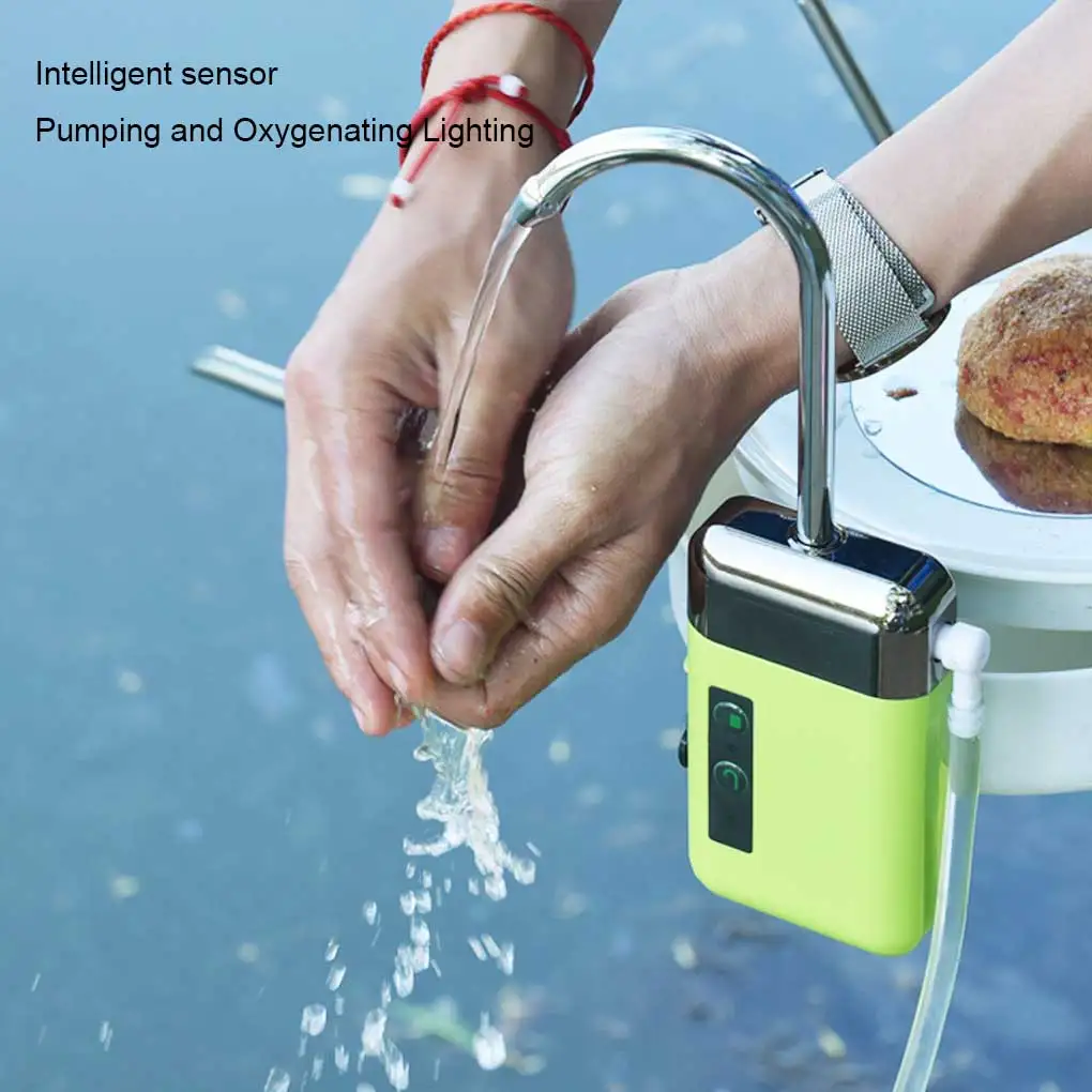 

Metal Fishing Suction Device Button Control Filtering Battery Powered Rechargeable 2600mAh Water Absorber Accessories Green