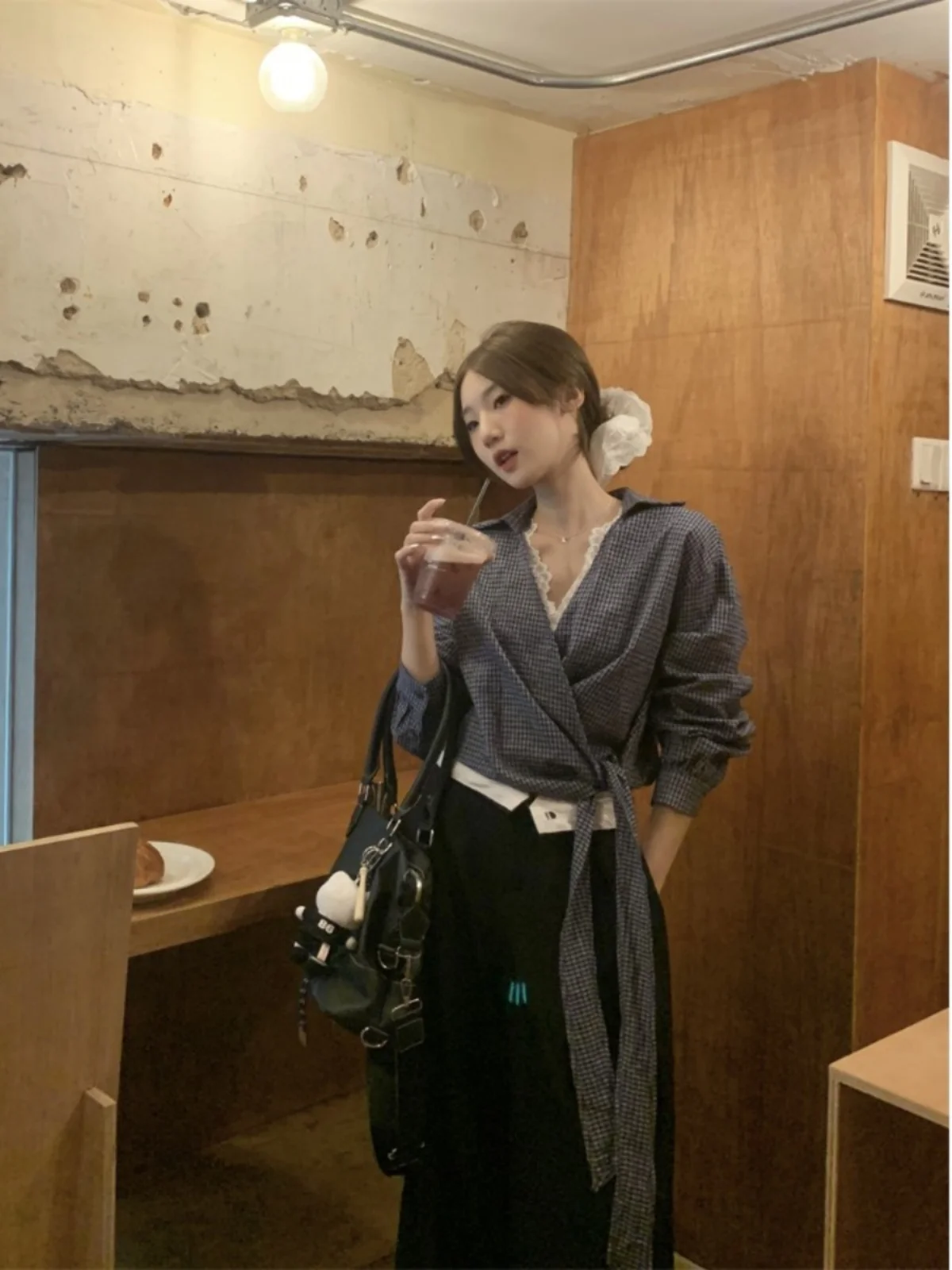 Корейская серия комплект из двух предметов женский осень 2024 новая внутренняя