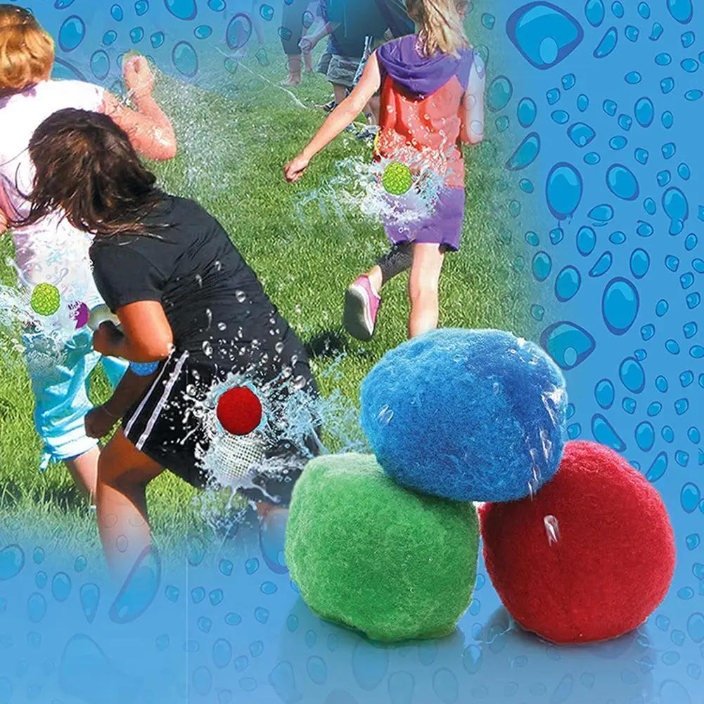 

5/10pcs Reusable Water Balls For Baby Kids Absorbent Cotton Balls Cotton Soaker Bomb Balls Fun Water Toy Beach Balls Partys P9w6