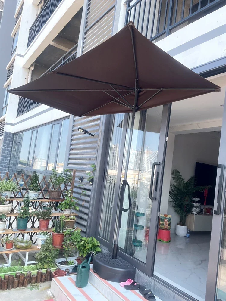 Зонт для окна балкона половина зонта на стену садовые зеленые растения затенение