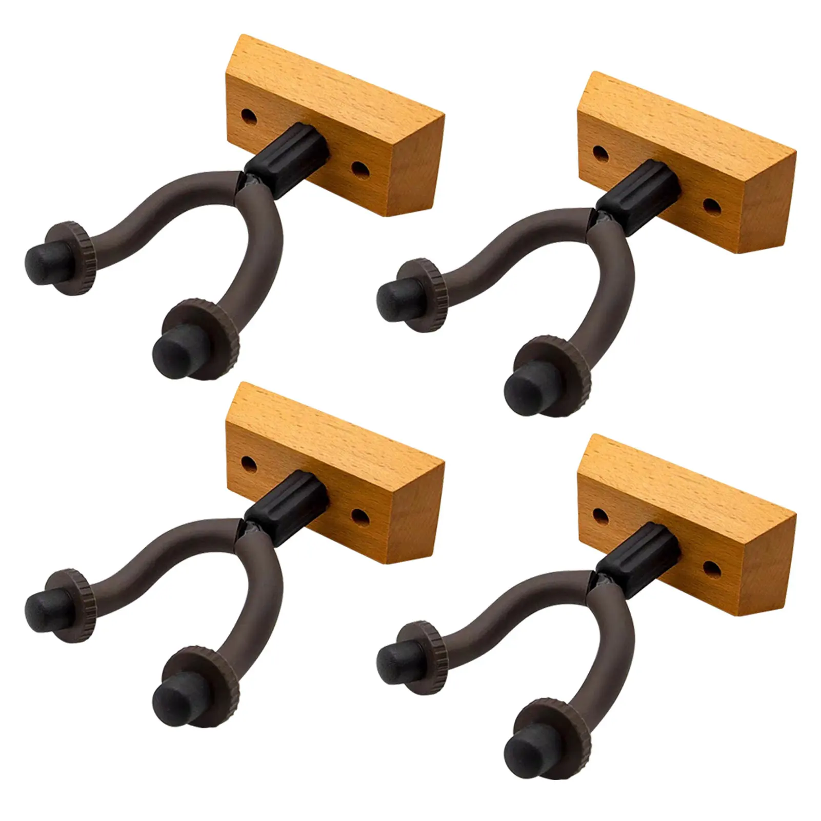 

4pcs Guitar Hanger Bass Protective Accessories Violin Wall Mount Heavy Duty Space Saving Home Wooden Base Ukulele With Screws