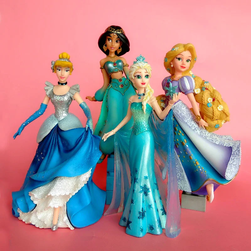 

20cm Disney Snow White Elsa Rapunzel Jasmine Anna Model Action Figures Princess Cartoon Anime Dolls Figurines Kids Toys Cake