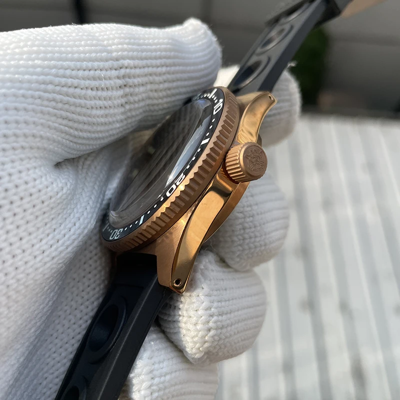 STEELDIVE Мужские дайверские часы Cusn8 Бронзовые роскошные автоматические 200 м