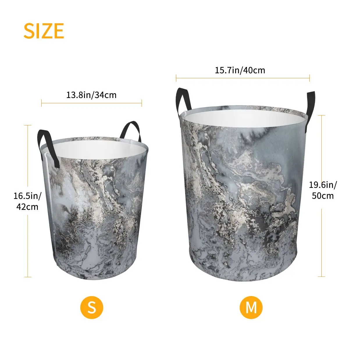 Корзина для белья с абстрактным узором большая серая мраморная текстура