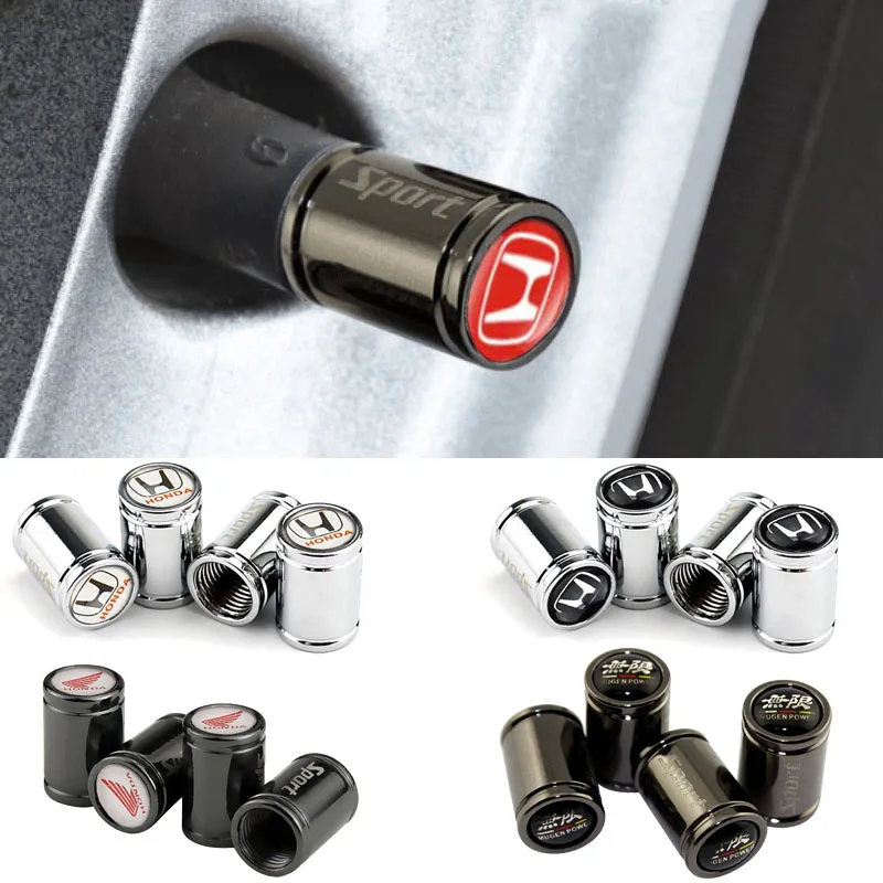 Металлические колпачки клапанов автомобильных шин, колпачки для стержней колеса, воздушные колпачки для Accord CRV Civic City Odyssey Elysion CRZ Fit Jade Pilot Jazz аксессуары