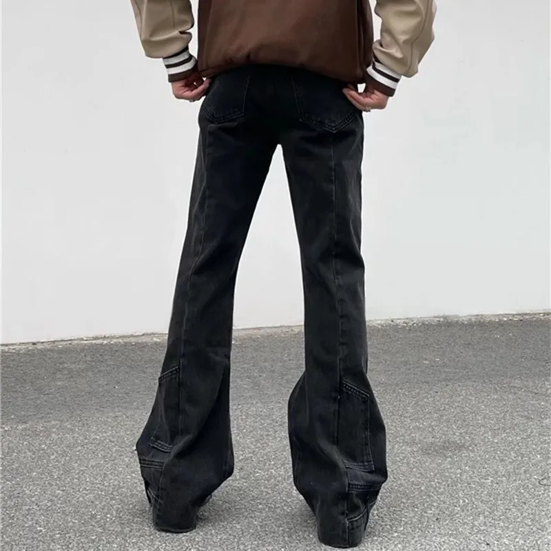 2022 New High Street Hip Hop Women and Men Casual Loose Denim Trousers Fashion Vintage Brown Baggy Men Cargo Flare Jeans Pants