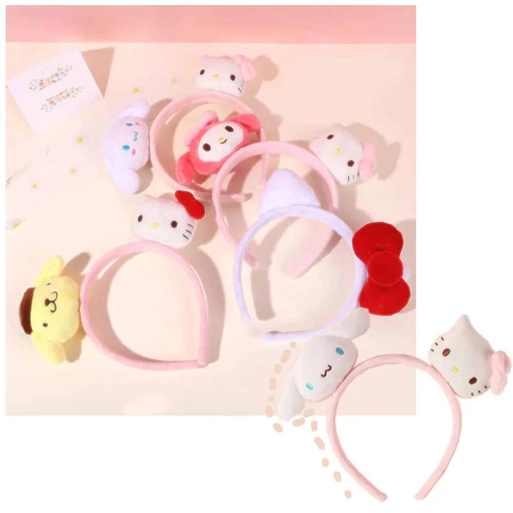 

Плюшевая повязка на голову Sanrioed My Melody Cinnamoroll Kuromi Kittys Purin аниме Kawaii Plushie головной убор шпильки для волос подарок на день рождения