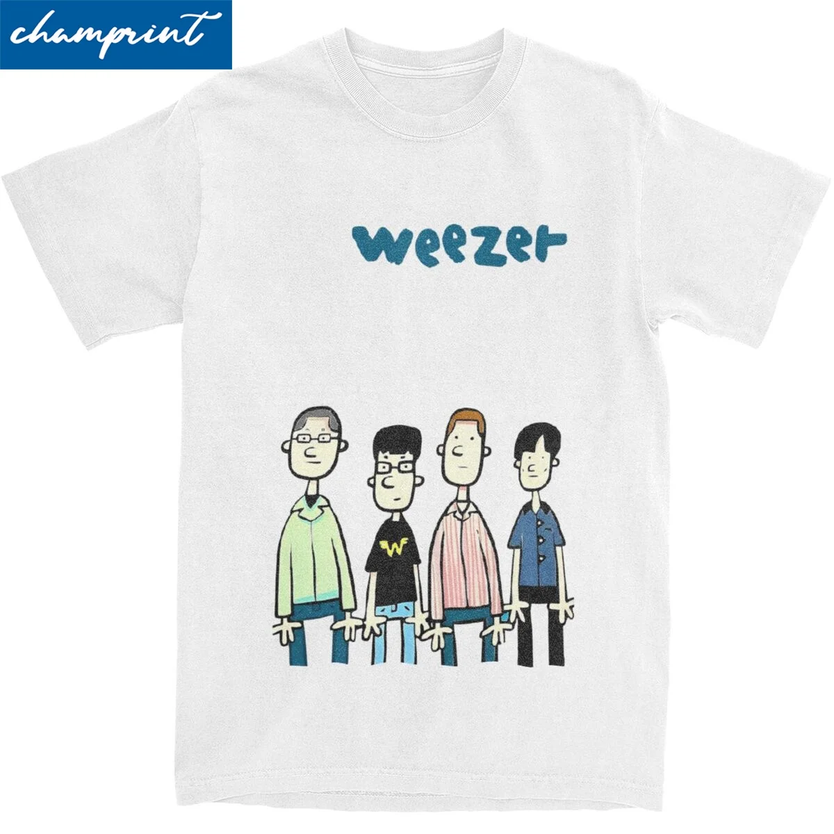 Футболка WEEZER для мужчин и женщин винтажная футболка из чистого хлопка с круглым