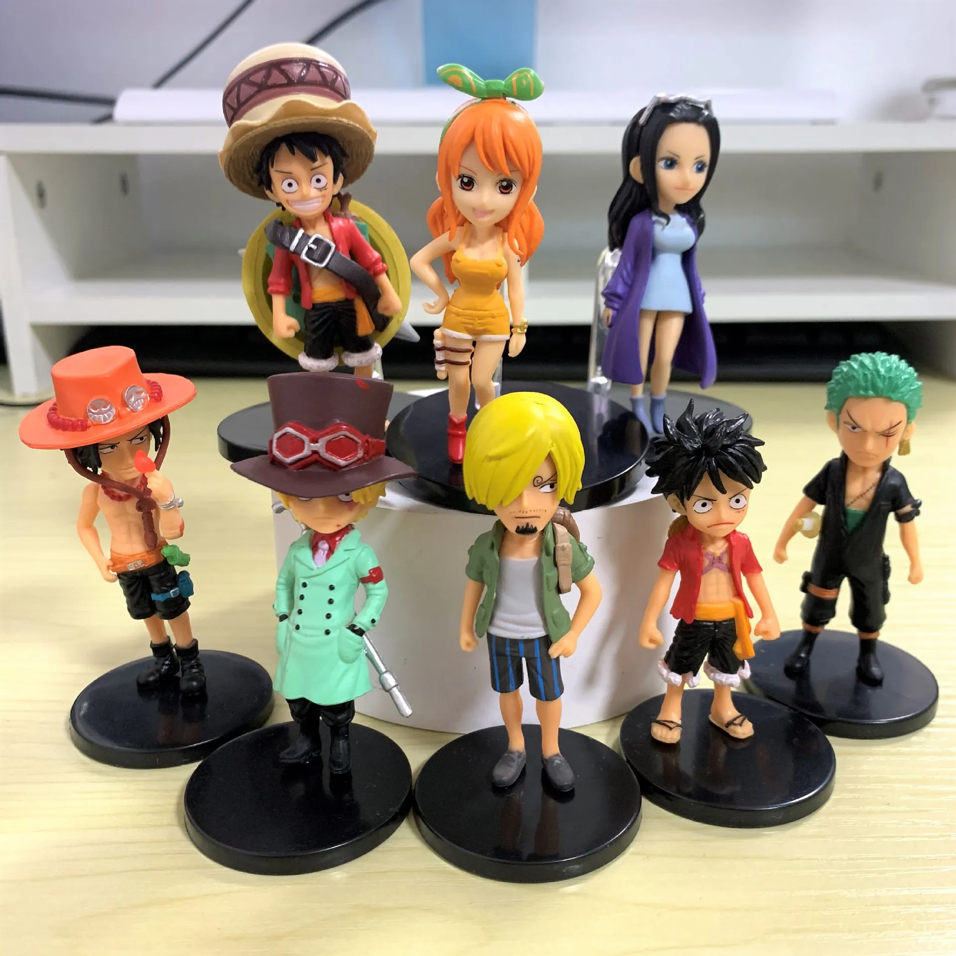 Figura de acción de One Piece Monkey de 8 unids/set, Luffy, Roronoa, Zoro, Nami, Portgas
