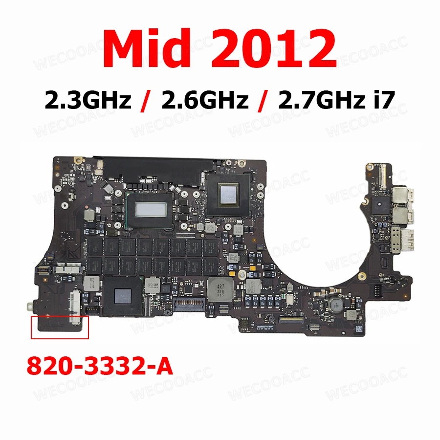 Оригинальная материнская плата i7 8 Гб 16 820-3332-A для Macbook Pro Retina 15 дюймов A1398 Mid 2012