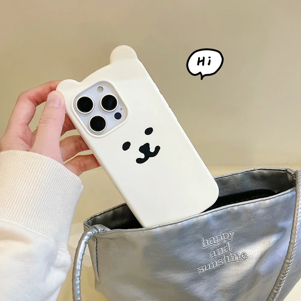 Новый чехол для телефона с мультяшным стерео ухом Nagano Bear IPhone 16 15 14 13 12 11 Pro Max Plus