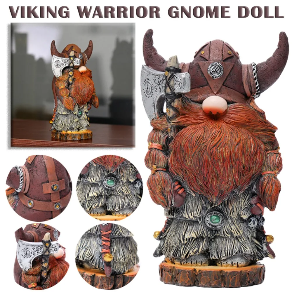 

Viking Warrior Gnome Doll Ornament Faceless Old Man Elf Resin Statue Home Fireplace Christmas Tree Living Room Decoration
