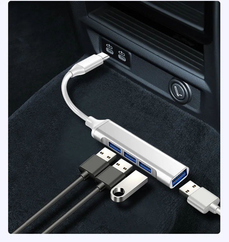 Usb-хаб Высокоскоростной 4-портовый USB 3 0 разветвитель типа c 5 Гбит/с для ПК