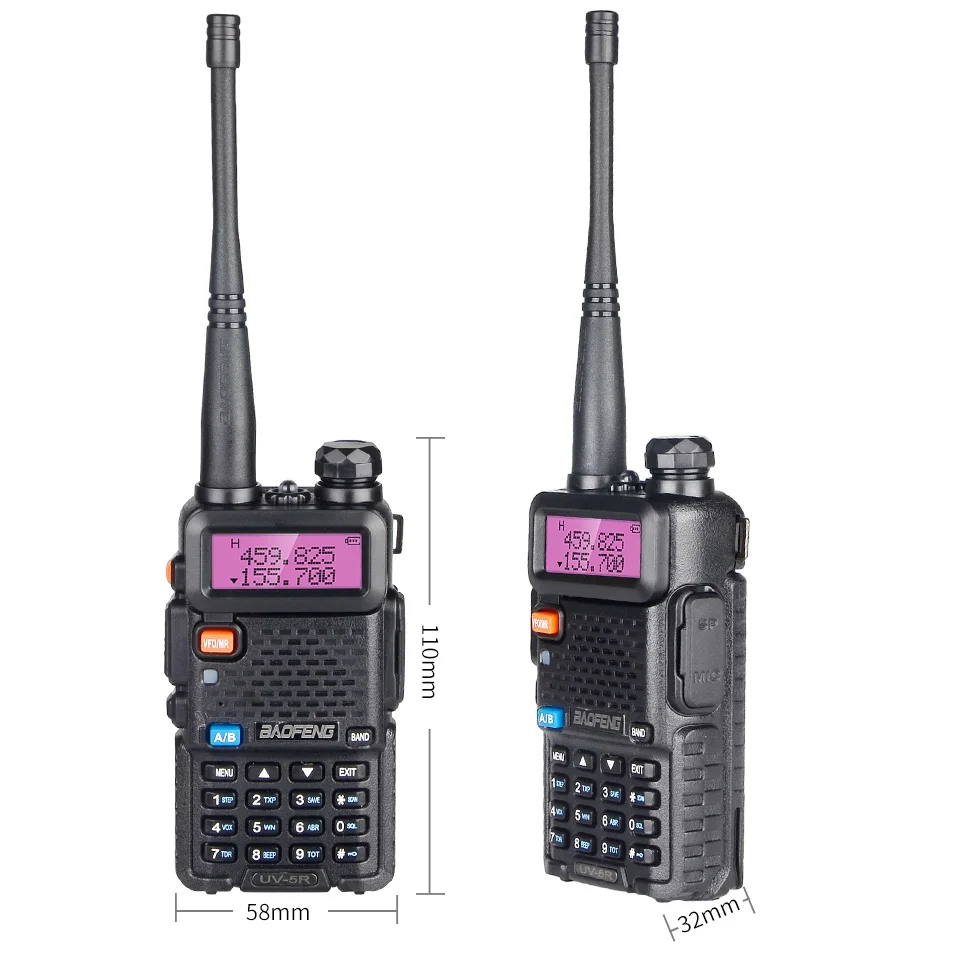 Free Shipping Walkie Talkie Long Range Baofeng uv5r 8w Ham Radio Stations Amateur Radio Scanner hf Transceiver UV-5R for Hunting
