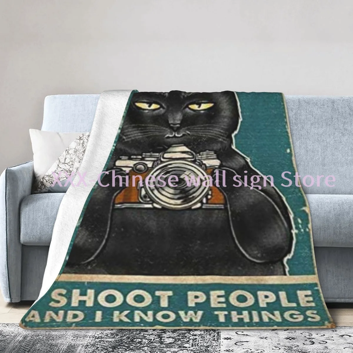 ZMKDLL fox lover i drink coffee and i know stuff retro vintage high quality throw blanket bedding 3d printed soft micro fleece