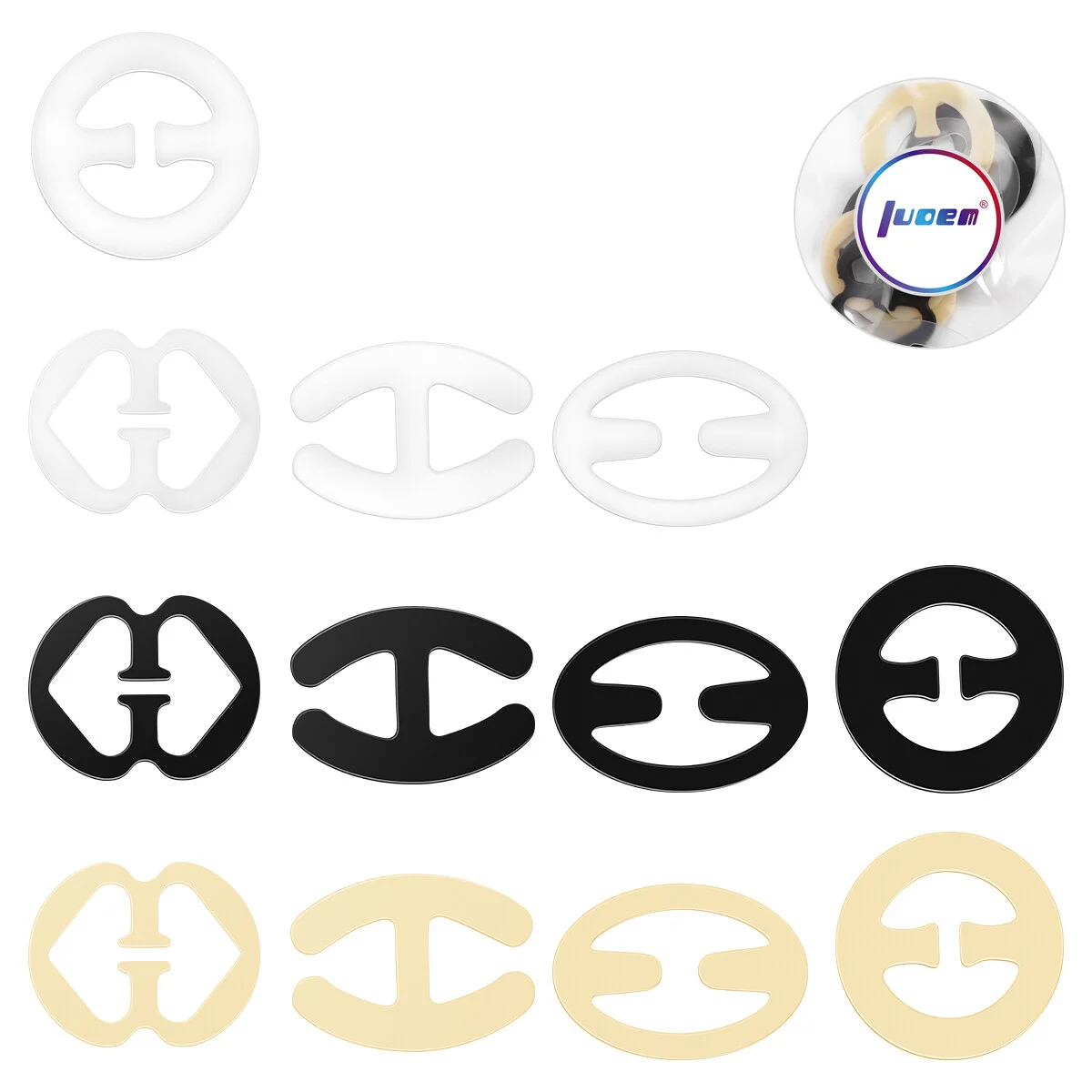 LUOEM 12pcs Under Outfit Women Straps Clip Antiskid Buckle Conceal Clear Accessories