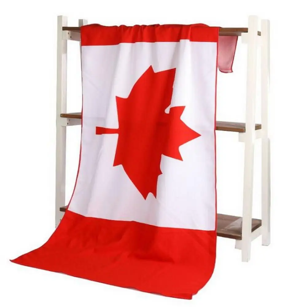 

Canadian Maple Leaf Flag Bath Towel Microfiber Printing Activity Beach Towel Hair Super Soft Water 70*140 Cm