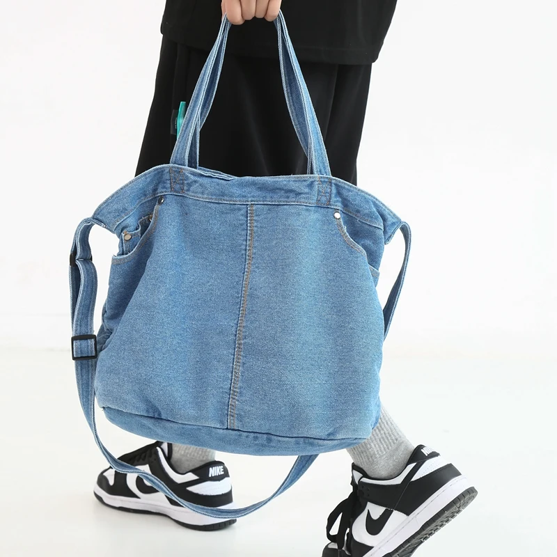 

Модная новинка 2022, мягкие джинсовые сумки на плечо, женские сумки через плечо для девочек-подростков, парусиновые сумки-мессенджеры, милые ж...