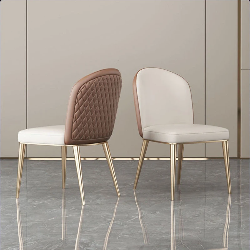 

Скандинавский обеденный стул, роскошный современный простой мягкий стул со спинкой, итальянский дизайнерский кожаный стул для отеля, ресторана