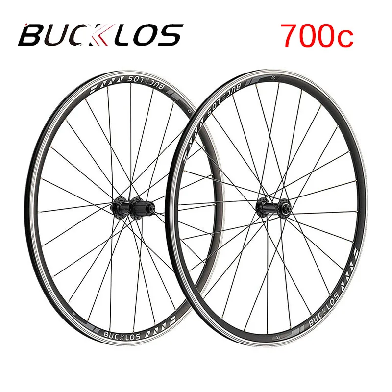 

Комплект колес для шоссейного велосипеда BUCKLOS 700c, заднее колесо для велосипеда с 24 отверстиями, V-тормоз, 9*100 мм, 5 герметичных подшипников, передние колеса для дорожного велосипеда, велосипедные запчасти
