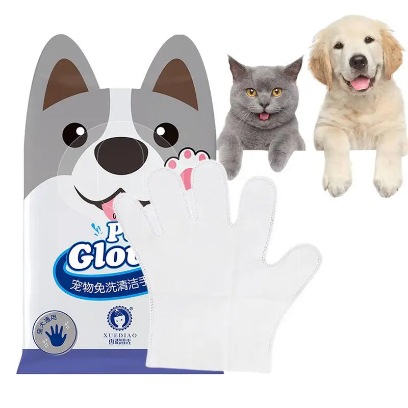 

Dog Cleaning Gloves Wipes 6Pcs Rinse Free Cleaning Gloves Cat Dog Cleaning Gloves Dog Grooming Wipes Deodorizing Wipes For Face