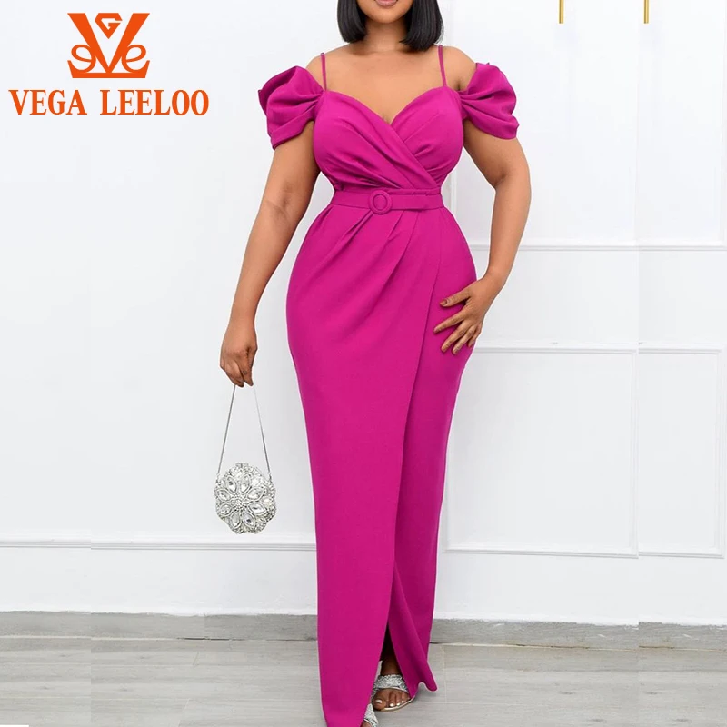 

2022 Women Sexy Party Dress Summer Off Shoulder Ladies Slim Elegant Ankle Length Long Dresses