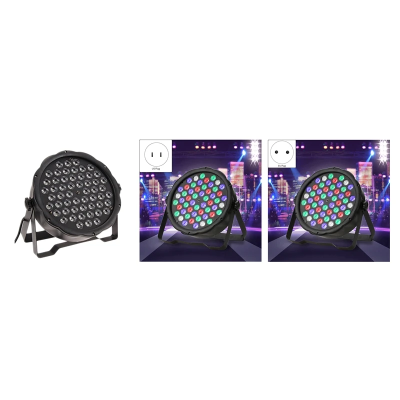 

HOT-светодиодный Stage светильник 54X3W RGB светодиодный Par Светильник Dmx Dj, звуковая активация с кронштейном для церковного концерта