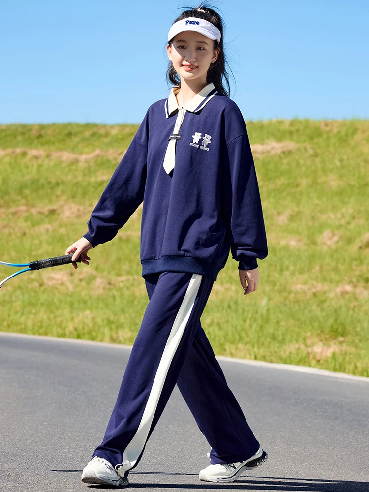 Junior High School Student Female Sports Set Autumn clothes Middle New Girl Spring and Autumn Spor Older Chi...