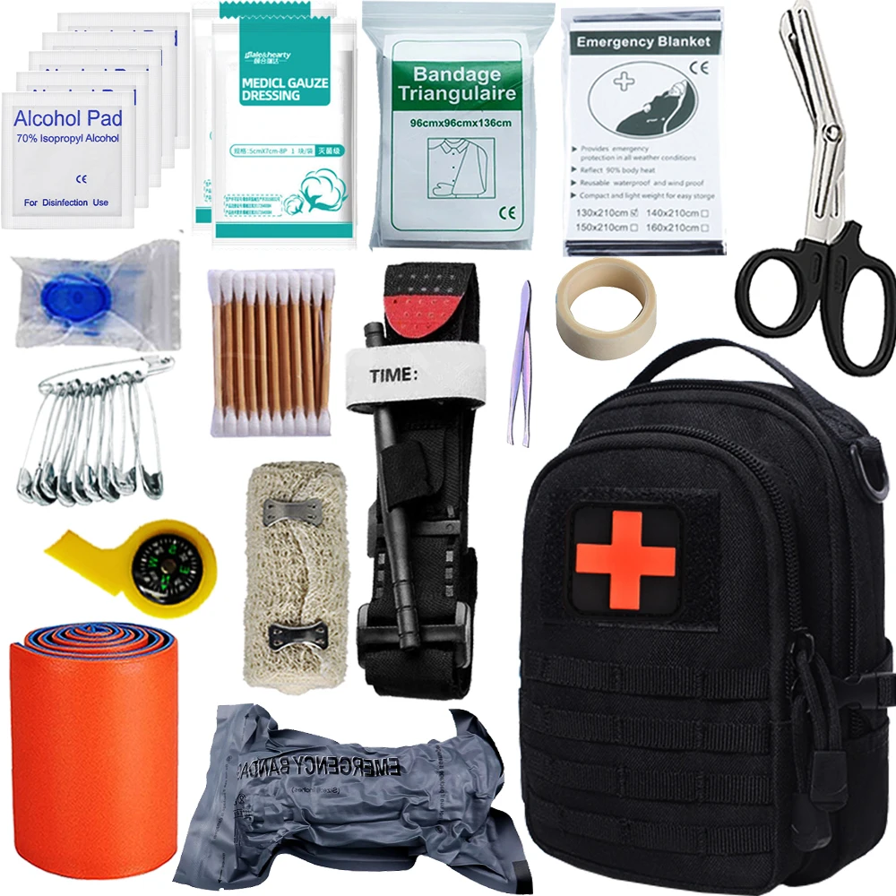 

Survival First Aid Kit Emergency Kits Trauma Bag Molle Outdoor Gear For Camping Hunting Disaster Adventures Kit