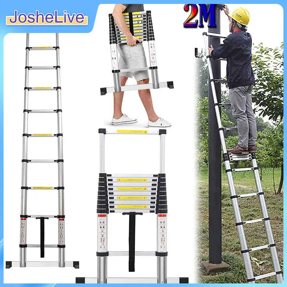 

Ladder 2m Alloy Aluminium Folding Retractable Multifunctional Telescopic Extension herringbone Ladder Drywall Home Tools HWC