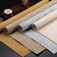 four six feet retro baitk half ripe xuan paper brush writing calligraphy painting creation paper 10 sheets golden chestnut paper