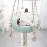 hand woven cat litter hanging hammock pet net bag cat hanging basket bohemian wall decor tapestry swing hammock hanging pet bed