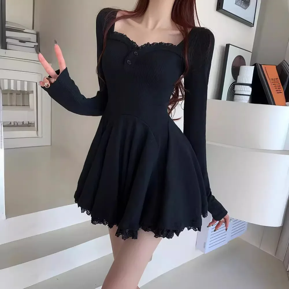 Элегантное платье А-силуэта с длинным рукавом для женщин Новое поступление