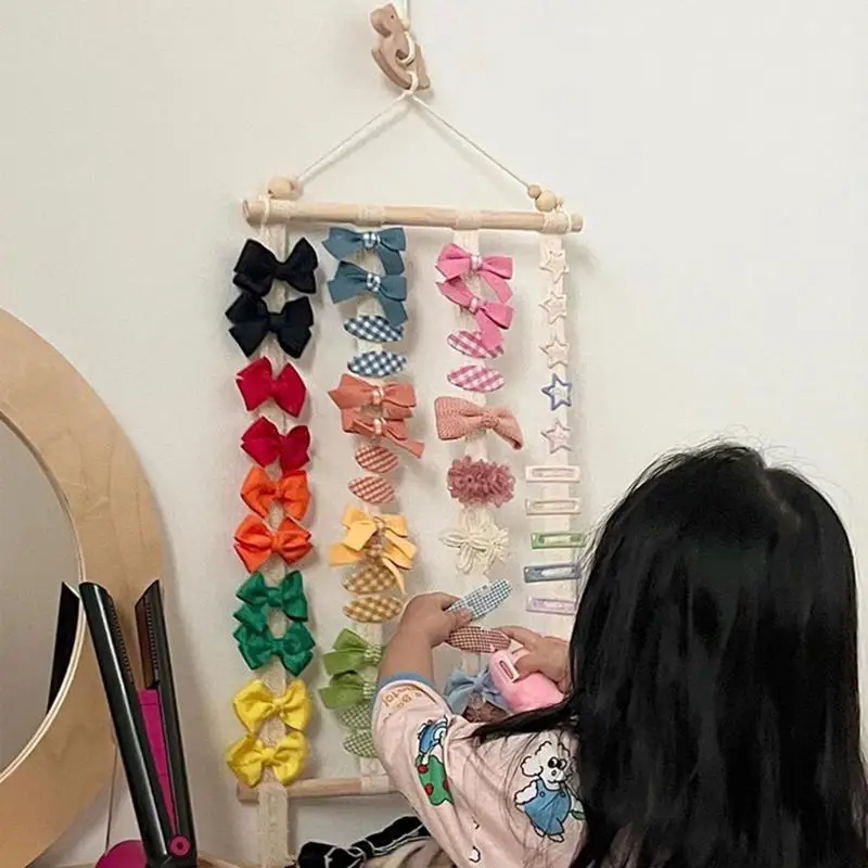 

Wooden Baby Hair Clips Holder Princess Girls Hairpin Hairband Storage Pendant Jewelry Organizer Wall hanging Ornaments