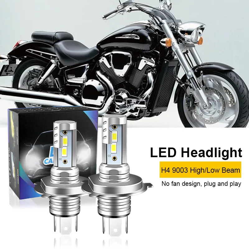 2 шт. для Honda VTX1800C VTX1800R/S/T 2002-2008 H4 9003 мотоциклетные светодиодные лампы фар дальнего