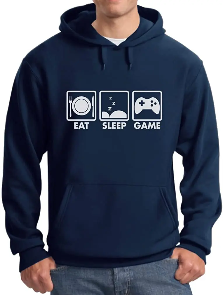 

Детская толстовка с капюшоном и надписью «Eat Sleep Game»