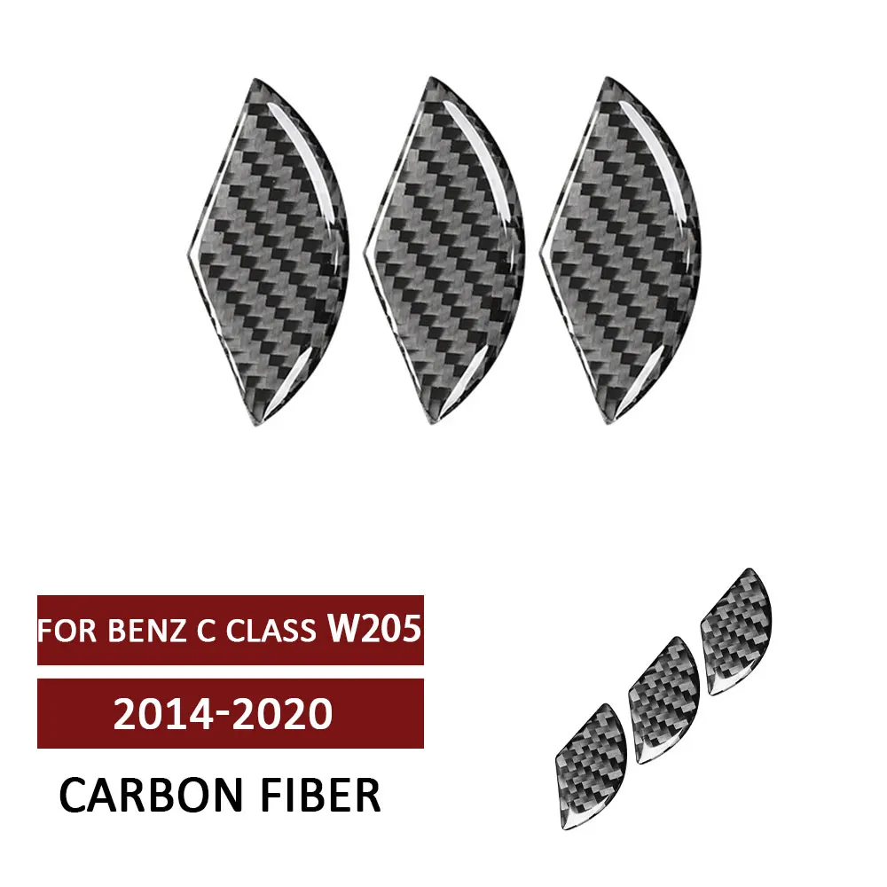 

Carbon Fiber Car Steering Wheel Logo Cover Trim Sticker for Mercedes Benz C Class W205 GLC 2014-2020 Auto Interior Accessories