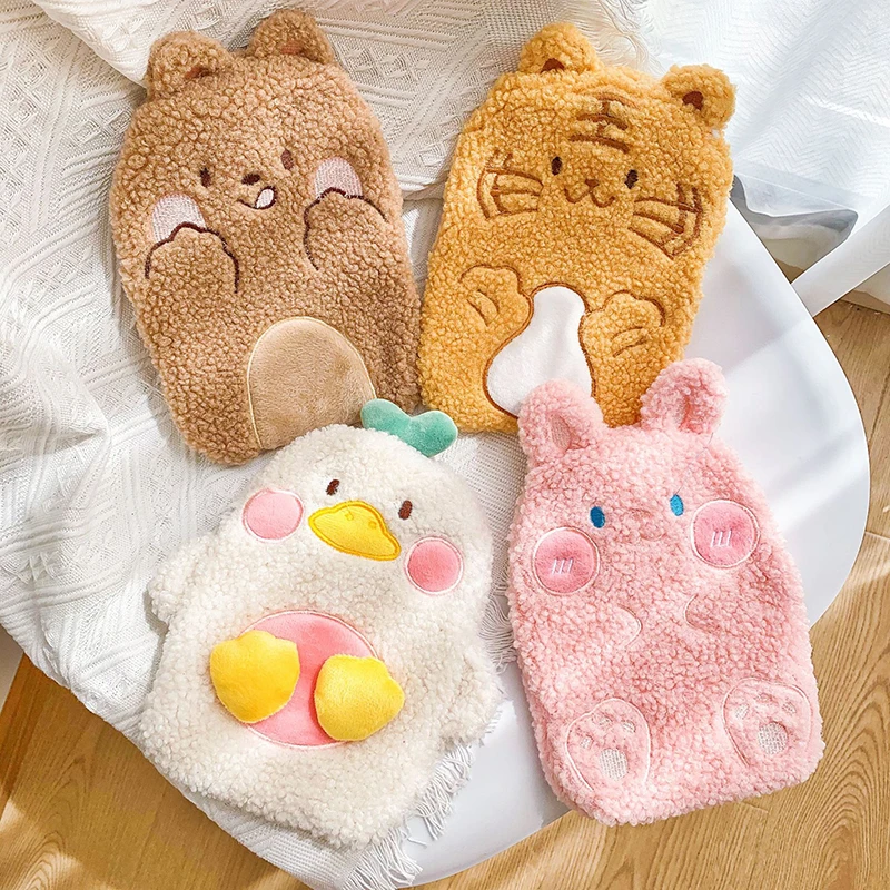 

Cute Cartoon Warm Hot Water Bottle Mini Plush Girl Pocket Water Injection Warm Hands Bag Portable Safety Explosion-proof Gadgets