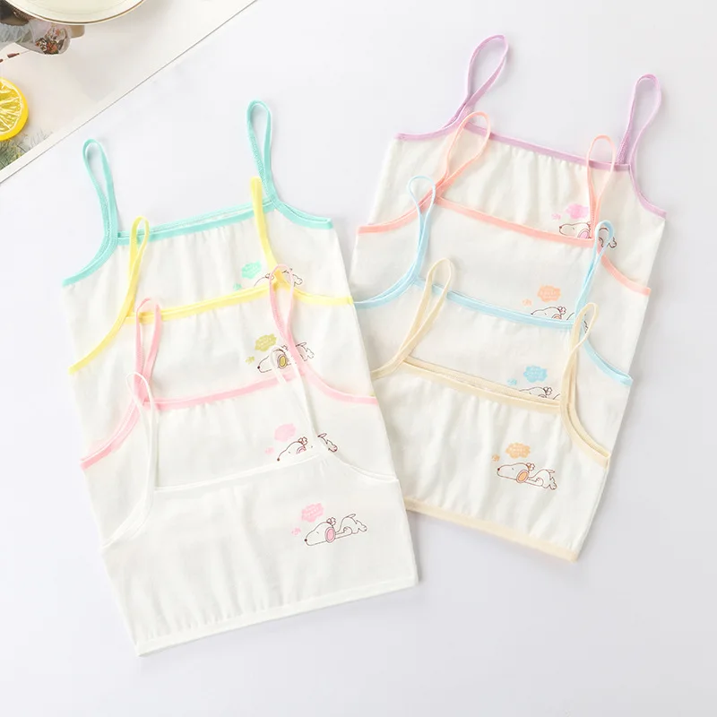 

3PC Bras for Girls Thin Strap Cotton Student Girl Underwear Small Sling Bra 8-14 Years Training Bra Breathable Tube