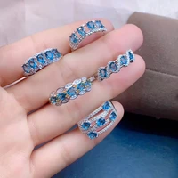 meibapj 5 styles natural london blue topaz rings for women real 925 sterling silver fine party jewelry