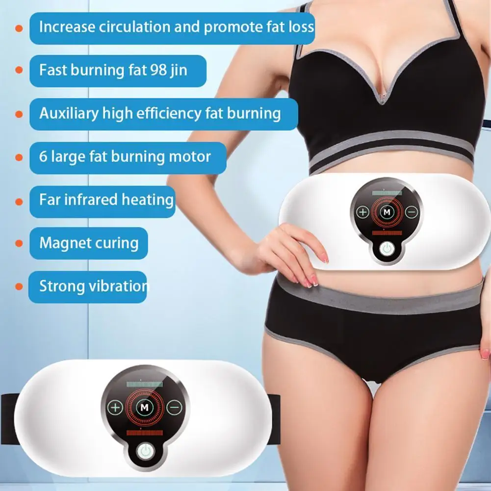 

Waist Slimming Massager Wireless Vibration Pulse Massage Burner Abdomen Hot Fat Massage Body Belt Pulse Compress Shaping J6A5