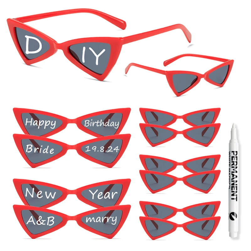 Женские солнцезащитные очки треугольной формы KAMMPT 12 упаковок модные кошачий