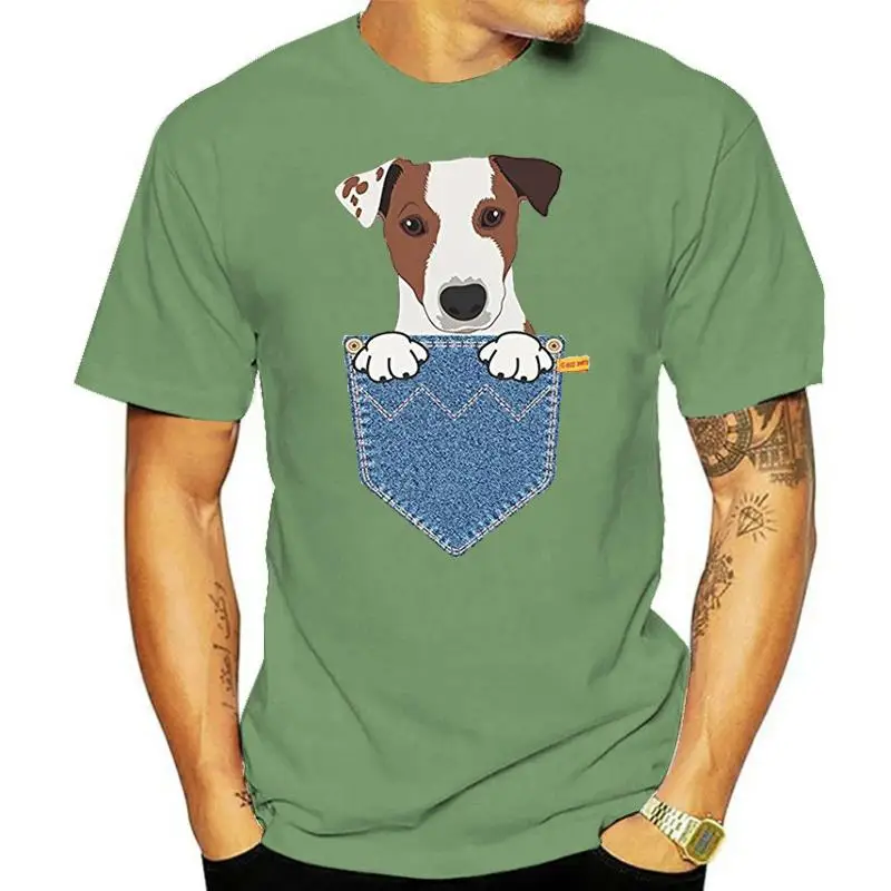 Новая летняя стильная футболка Джек Рассел-терьера с карманом для собаки