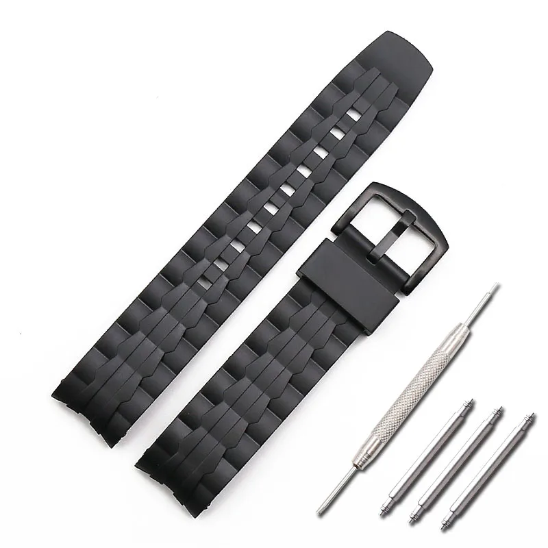 

Ремешок резиновый для Casio CASIO EF-550, водонепроницаемый силиконовый браслет с пряжкой с язычком, 22 мм