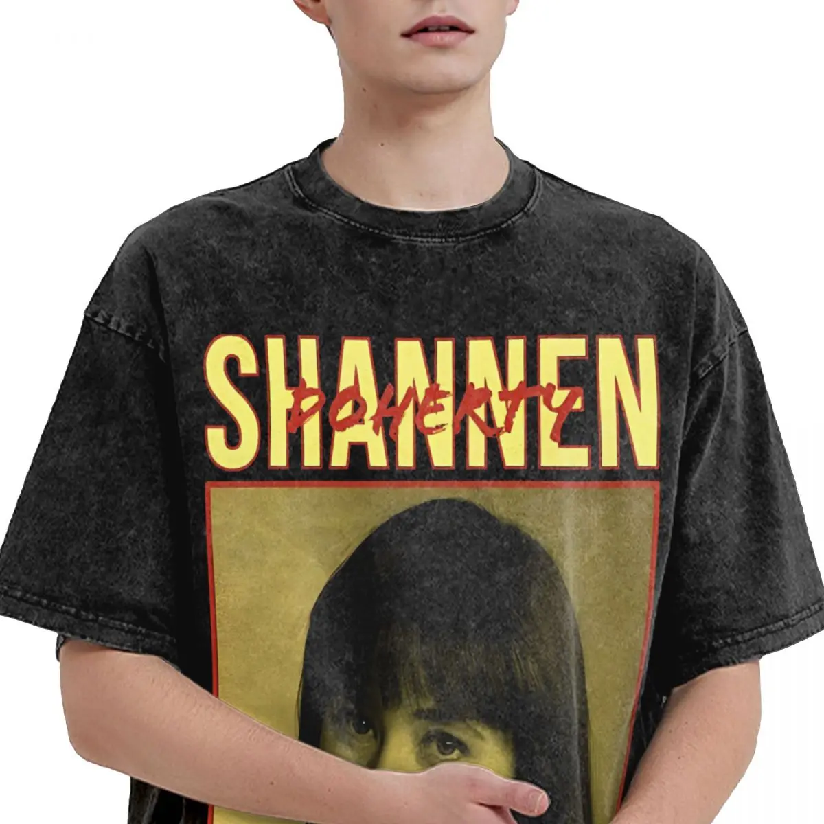 Футболки Shannen Doherty в стиле хип-хоп Промытые футболки из 100% хлопка новинка для