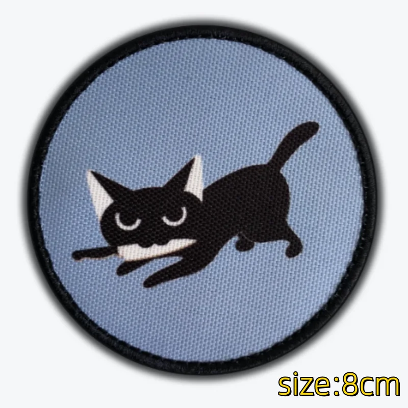 Забавная тактическая нашивка Роберт нож кошка на липучке эмблема мультяшная